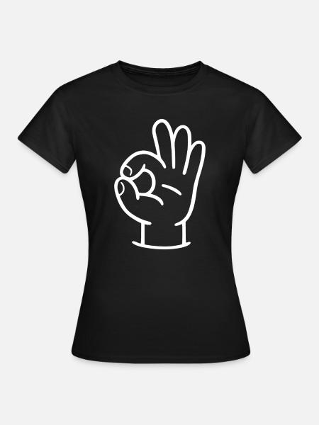 OK Hand - Frauen T-Shirt - Schwarz