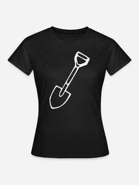 Spaten Garten Geschenk Gärtner - Frauen T-Shirt - Schwarz
