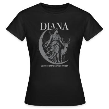Diana Mondbeschienene Jagdgöttin - Frauen T-Shirt - Schwarz - Vorne - AI Model Female 172 dark (172cm)