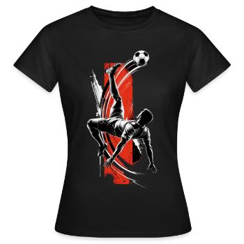 Coup de pied aérien de football - T-shirt Femme - noir - Devant - AI Model Female 172 dark (172cm)