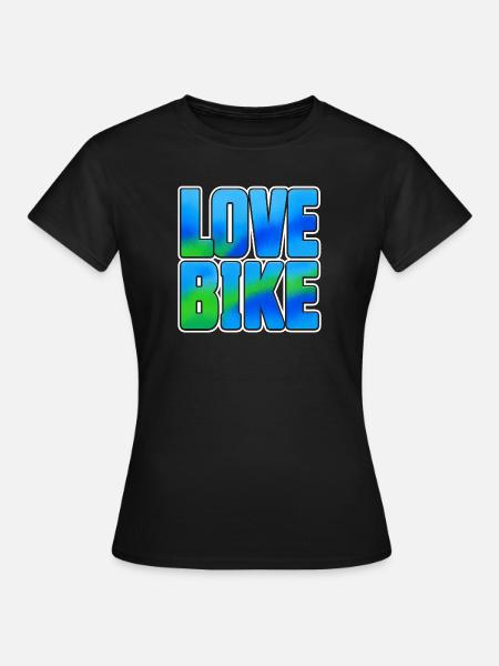Love Bike Typographic Design - Frauen T-Shirt - Schwarz