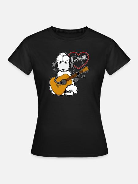 Akustische Gitarre spielen - Frauen T-Shirt - Schwarz