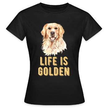 Golden Retriever - T-shirt Femme - noir - Devant - AI Model Female 172 dark (172cm)