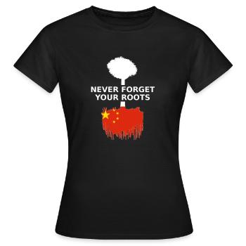 Chine Chinese Roots - T-shirt Femme - noir - Devant - AI Model Female 172 dark (172cm)