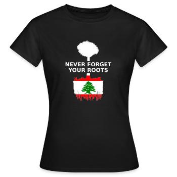 Libanon Never Forget Your Roots - Frauen T-Shirt - Schwarz - Vorne - AI Model Female 172 dark (172cm)