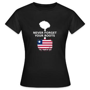 Liberia N’oubliez jamais vos racines - T-shirt Femme - noir - Devant - AI Model Female 172 dark (172cm)