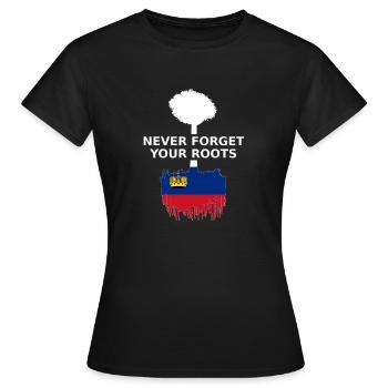 Drapeau du Liechtenstein N’oubliez jamais vos racines - T-shirt Femme - noir - Devant - AI Model Female 172 dark (172cm)