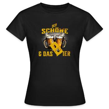 Bier der schöne und das Bier - Frauen T-Shirt - Schwarz - Vorne - AI Model Female 172 dark (172cm)
