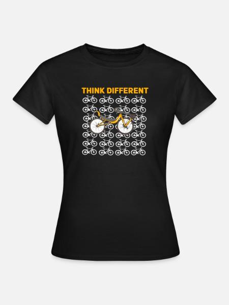 Liegerad Think Different - Frauen T-Shirt - Schwarz