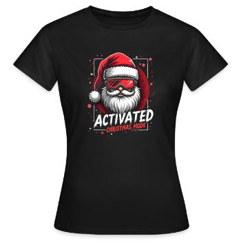 Weihnachtsmann mit Skibrille - Christmas Mode - Frauen T-Shirt - Schwarz - Vorne - AI Model Female 172 dark (172cm)