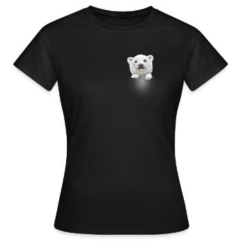 OURS POLAIRE DE POCHE - T-shirt Femme - noir - Devant - AI Model Female 172 dark (172cm)