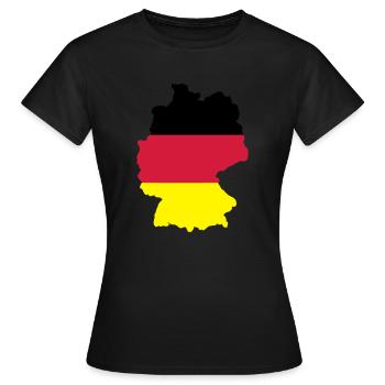 Deutschlandflagge - Frauen T-Shirt - Schwarz - Vorne - AI Model Female 172 dark (172cm)