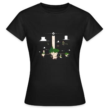 floating island - Women's T-Shirt - black - Front - AI Model Female 172 dark (172cm)