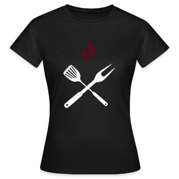 Couverts de barbecue - T-shirt Femme - noir - Devant - AI Model Female 172 dark (172cm)