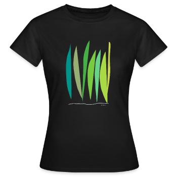 Abstract design The growth of the stalks - Women's T-Shirt - black - Front - AI Model Female 172 dark (172cm)