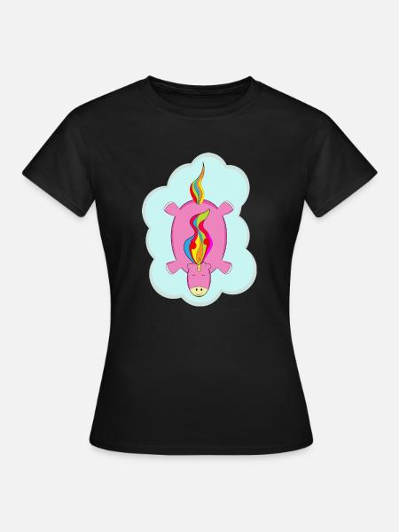 Einhorn - Frauen T-Shirt - Schwarz