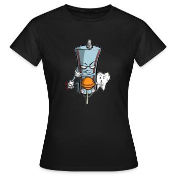 Toothpaste protects tooth from lollipop - Women's T-Shirt - black - Front - AI Model Female 172 dark (172cm)