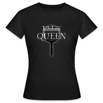 kitchen QUEEN - Women's T-Shirt - black - Front - AI Model Female 172 dark (172cm)