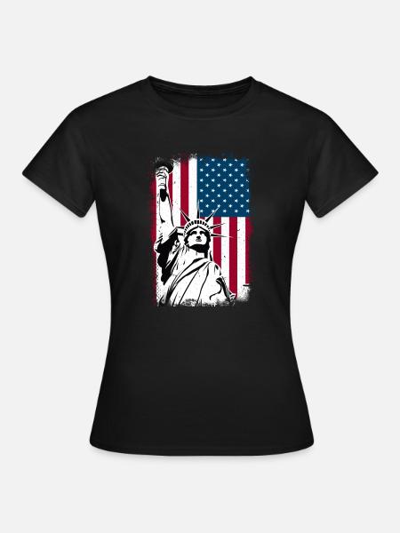 Freiheitsstatue Amerika - Frauen T-Shirt - Schwarz
