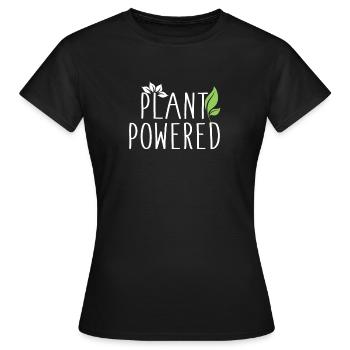 plant powered - Women's T-Shirt - black - Front - AI Model Female 172 dark (172cm)