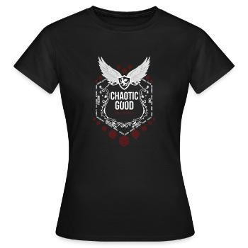 Chaotic Good Black Alignment Series - Frauen T-Shirt - Schwarz - Vorne - AI Model Female 172 dark (172cm)