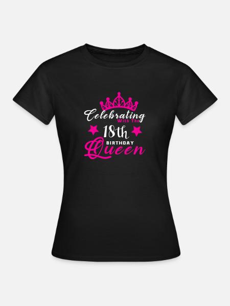 Celebrando con la reina del 18 cumpleaños - Dame-T-shirt - sort