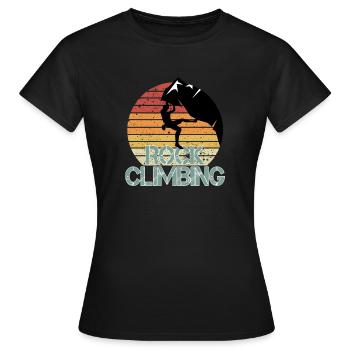 Felsklettern - Frauen T-Shirt - Schwarz - Vorne - AI Model Female 172 dark (172cm)