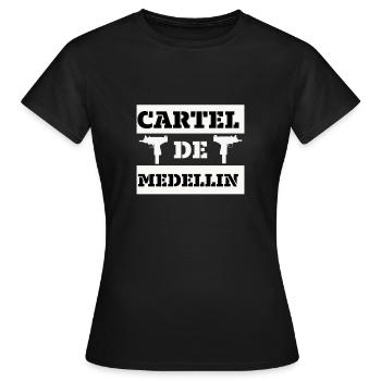 Cartel de Medellin Pablo Escobar - T-shirt Femme - noir - Devant - AI Model Female 172 dark (172cm)
