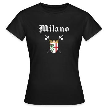 Armoiries de la ville de Milan - T-shirt Femme - noir - Devant - AI Model Female 172 dark (172cm)