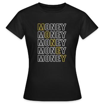 Geld - Frauen T-Shirt - Schwarz - Vorne - AI Model Female 172 dark (172cm)