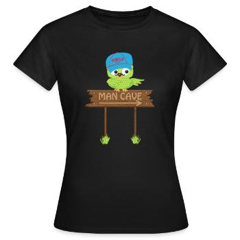 Owl MAN CAVE - T-shirt Femme - noir - Devant - AI Model Female 172 dark (172cm)