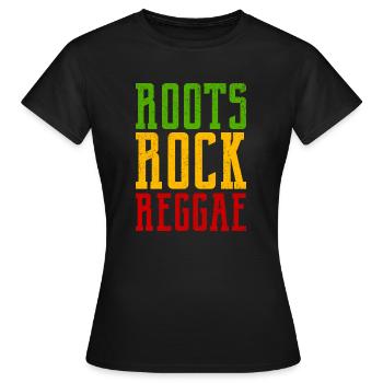 Roots Rock Reggae - T-shirt Femme - noir - Devant - AI Model Female 172 dark (172cm)