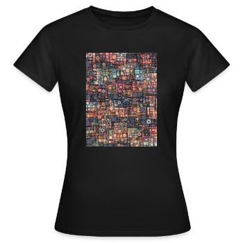 Pop Art cubiste - T-shirt Femme - noir - Devant - AI Model Female 172 dark (172cm)