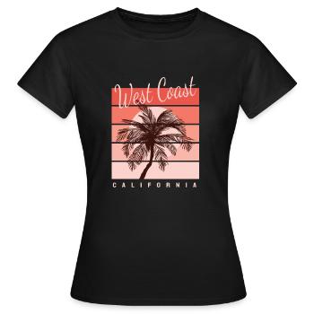 côte ouest sunset west coast - T-shirt Femme - noir - Devant - AI Model Female 172 dark (172cm)