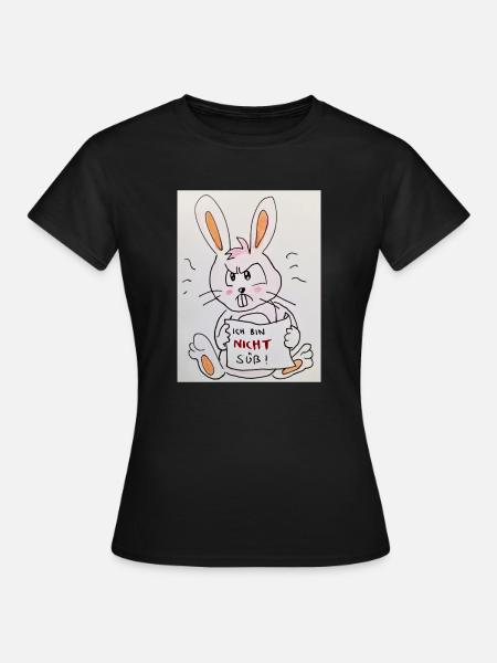 grumpy rabbit - Frauen T-Shirt - Schwarz