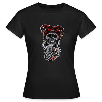 Harlekin/ Schädel/ Joker - Frauen T-Shirt - Schwarz - Vorne - AI Model Female 172 dark (172cm)