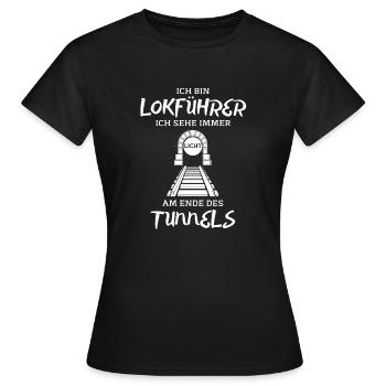Lokführer Tunnel V2 - Frauen T-Shirt - Schwarz - Vorne - AI Model Female 172 dark (172cm)