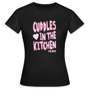 Cuddles in the kitchen - Women's T-Shirt - black - Front - AI Model Female 172 dark (172cm)