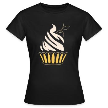 Cupcake stylisé - T-shirt Femme - noir - Devant - AI Model Female 172 dark (172cm)