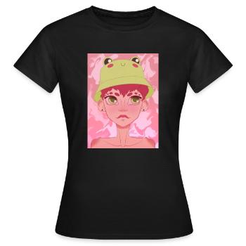 Frog hat - Women's T-Shirt - black - Front - AI Model Female 172 dark (172cm)