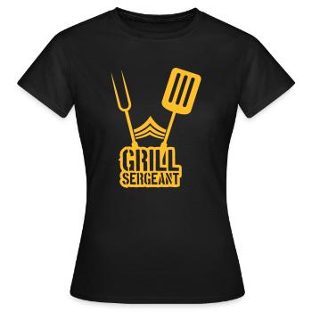 Grill Sergeant Grillparty Barbecue - Frauen T-Shirt - Schwarz - Vorne - AI Model Female 172 dark (172cm)
