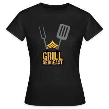 Grillparty Grill Sergeant Barbecue - Frauen T-Shirt - Schwarz - Vorne - AI Model Female 172 dark (172cm)