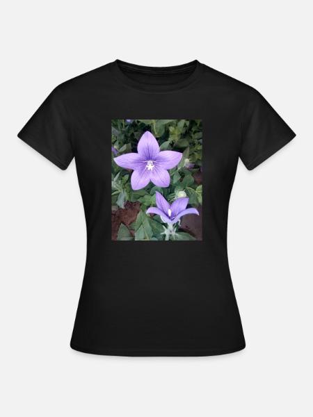 Lila Blume - Frauen T-Shirt - Schwarz