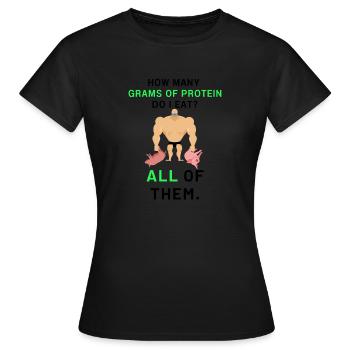 Protein Eater - Frauen T-Shirt - Schwarz - Vorne - AI Model Female 172 dark (172cm)
