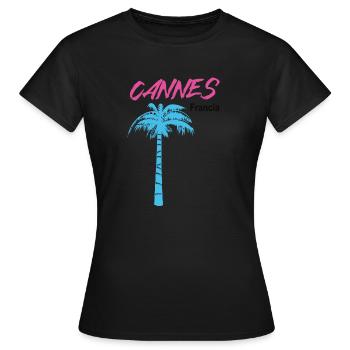 Cannes - T-shirt Femme - noir - Devant - AI Model Female 172 dark (172cm)