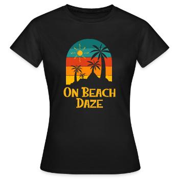 On Beach Daze Summer Trip Tropical Travel Ocean - Women's T-Shirt - black - Front - AI Model Female 172 dark (172cm)