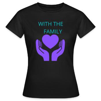 with the family ,family reunion - Women's T-Shirt - black - Front - AI Model Female 172 dark (172cm)