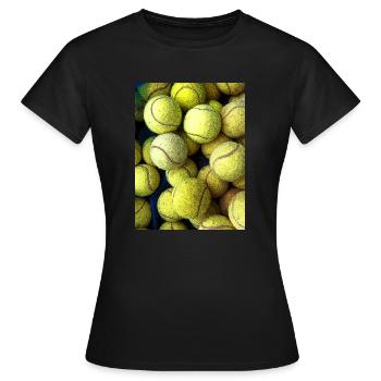 Tennisbälle - Frauen T-Shirt - Schwarz - Vorne - AI Model Female 172 dark (172cm)