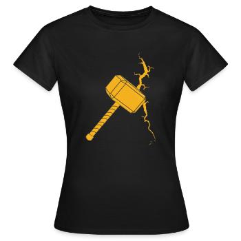 Marteau Thor - T-shirt Femme - noir - Devant - AI Model Female 172 dark (172cm)