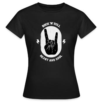 Rock 'N' Roll Devil Horns Metal Fork Rock Geschenk - Frauen T-Shirt - Schwarz - Vorne - AI Model Female 172 dark (172cm)